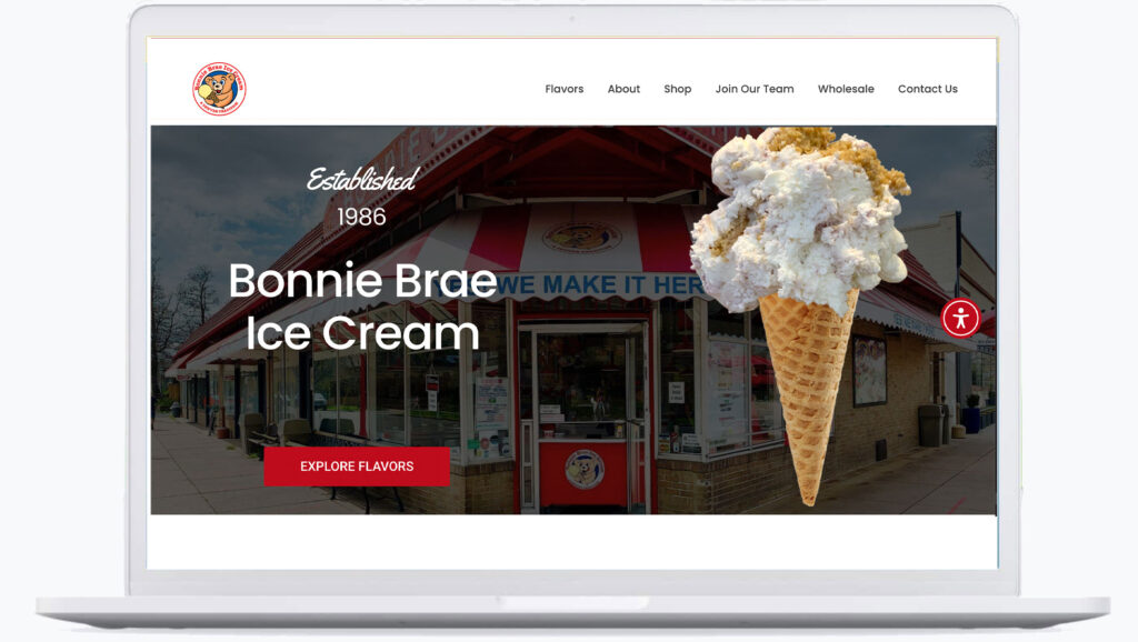 best practices website design - Mod My Site Portfolio Bonnie Brae Ice Cream
